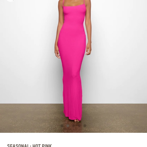 Skims Hot Pink Lounge Dress - Picture 2 of 4